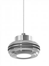  1XT-FLOW00-SLBK-LED-SN - Besa, Flower Cord Pendant, Silver/Black, Satin Nickel Finish, 1x6W LED