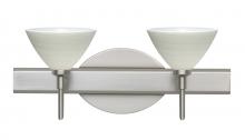  2SW-1743KR-LED-SN - Besa Wall Domi Satin Nickel Chalk 2x5W LED