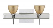  2SW-1758GF-LED-CR-SQ - Besa Divi Wall With SQ Canopy 2SW Gold Foil Chrome 2x5W LED