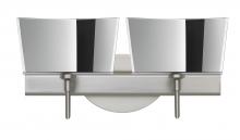  2SW-6773MR-SN - Besa Groove Wall 2SW Mirror-Frost Satin Nickel 2x40W G9