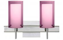  2SW-A44007-LED-CR-SQ - Besa Pahu 4 Wall With SQ Canopy 2SW Transparent Amethyst/Opal Chrome 2x5W LED