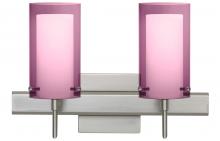  2SW-A44007-SN-SQ - Besa Pahu 4 Wall With SQ Canopy 2SW Transparent Amethyst/Opal Satin Nickel 2x40W G9