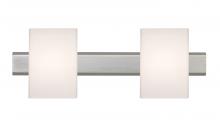  2SW-TITO07-LED-SN - Besa, Tito Vanity, Opal Matte, Satin Nickel Finish, 2x5W LED