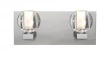  2WF-BOCABB-LED-SN - Besa, Boca Vanity, Clear Bubble, Satin Nickel Finish, 2x5W LED