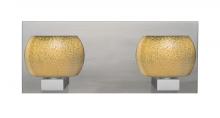  2WF-KENOGD-LED-SN - Besa, Keno Vanity, Gold Sand, Satin Nickel Finish, 2x3W LED