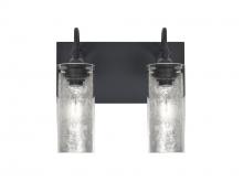  2WG-DUKESF-BK - Besa Duke Vanity, Silver Foil, Black Finish, 2x60W Medium Base