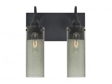  2WG-JUNI10MS-BK - Besa Juni 10 Vanity, Moss Bubble, Black Finish, 2x60W Medium Base