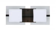  2WS-773539-LED-BR - Besa Wall Alex Bronze Opal/Clear 2x5W LED