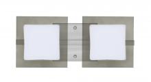  2WS-7735SM-LED-SN - Besa Wall Alex Satin Nickel Opal/Smoke 2x5W LED