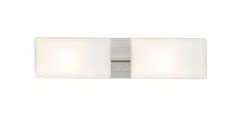  2WT-888607-LED-SN - Besa, Lido Vanity, Opal Matte, Satin Nickel Finish, 2x9W LED