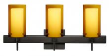  3SW-G44007-BR-SQ - Besa Pahu 4 Wall With SQ Canopy 3SW Transparent Armagnac/Opal Bronze 3x40W G9