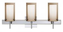  3SW-S44007-CR-SQ - Besa Pahu 4 Wall With SQ Canopy 3SW Transparent Smoke/Opal Chrome 3x40W G9