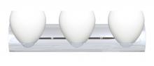  3WZ-412207-LED-CR - Besa Wall Bolla Chrome Opal Matte 3x9W LED