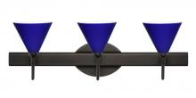 Besa Lighting 3SW-5121CM-LED-BR - Besa Wall Kani Bronze Cobalt Blue Matte 3x5W LED