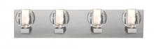  4WF-BOCABB-LED-SN - Besa, Boca Vanity, Clear Bubble, Satin Nickel Finish, 4x5W LED