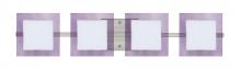  4WS-773591-LED-SN - Besa Wall Alex Satin Nickel Opal/Amethyst 4x5W LED