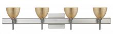  4SW-1758GF-LED-SN-SQ - Besa Divi Wall With SQ Canopy 4SW Gold Foil Satin Nickel 4x5W LED