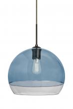 Besa Lighting J-ALLY12BL-EDIL-BR - Besa, Ally 12 Cord Pendant For Multiport Canopy, Coral Blue/Clear, Bronze Finish, 1x5