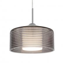 Besa Lighting J-BELUSM-LED-SN - Besa Belu Pendant for Multiport Canopy, Smoke Shade, Black Finish, 1x5W LED