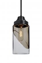  J-BLINKSM-BK - Besa, Blink Cord Pendant For Multiport Canopy, Trans. Smoke/Clear, Black Finish, 1x60