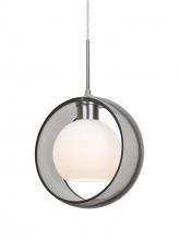  J-MANASM-LED-SN - Besa Mana Pendant For Multiport Canopy, Smoke/Opal, Satin Nickel Finish, 1x9W LED