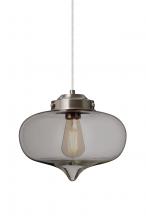  J-MIRASM-EDIL-SN - Besa Mira Pendant For Multiport Canopy Satin Nickel Smoke 1x4W LED Filament