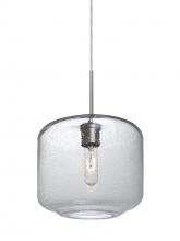  J-NILES10CL-SN - Besa Niles 10 Pendant For Multiport Canopy, Clear Bubble, Satin Nickel Finish, 1x60W