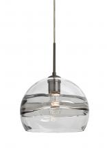  J-SPIR10SC-BR - Besa Spirit 10 Pendant For Multiport Canopy, Smoke/Clear, Bronze Finish, 1x60W Medium