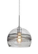  J-SPIR10SC-EDIL-SN - Besa Spirit 10 Pendant For Multiport Canopy, Smoke/Clear, Satin Nickel Finish, 1x8W L