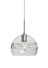  J-SPIR8CL-SN - Besa Spirit 8 Pendant For Multiport Canopy, Clear, Satin Nickel Finish, 1x60W Medium