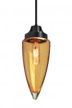  J-SULUAM-BK - Besa, Sulu Cord Pendant For Multiport Canopy, Amber Bubble, Black Finish, 1x60W Mediu