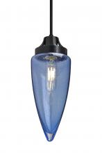  J-SULUBL-EDIL-BK - Besa, Sulu Cord Pendant For Multiport Canopy, Blue Bubble, Black Finish, 1x4W LED Fil