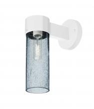  JUNI10BL-WALL-WH - Besa, Juni 10 Outdoor Sconce, Blue Bubble, White Finish, 1x60W Medium Base