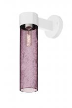  JUNI16PL-WALL-WH - Besa, Juni 16 Outdoor Sconce, Plum Bubble, White Finish, 1x60W Medium Base