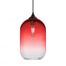  OP-OMEGA12RD-BK - Besa, Omega 12 Outdoor Pendant,Red/Clear, Black Finish, 1x60W E26 Base