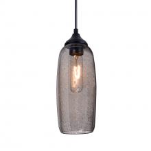  OP-PINOT9SM-BK - Besa, Pinot 9 Outdoor Pendant, Smoke Bubble, Black FInish 1x60W E26 Base