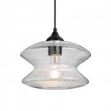  OP-ZENCL-BK - Besa, Zen Outdoor Pendant, Clear Bubble, Black Finish, 1x60W E26 Base