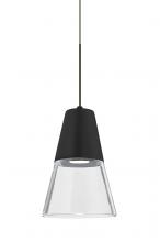  RXP-TIMO6BC-LED-BR - Besa, Timo 6 Cord Pendant,Clear/Black, Bronze Finish, 1x9W LED