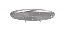  T29X-SN-277 - Besa 9-Light Round 12V Multiport Canopy, Satin Nickel, 277V Input