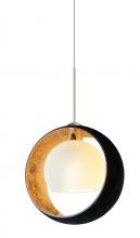  X-4293GF-LED-SN - Besa Pendant For Multiport Canopy Pogo Satin Nickel Black/Inner Gold 1x5W LED