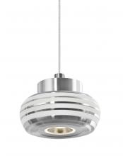 Besa Lighting X-FLOW00-FRCL-LED-SN-L - Besa, Flower Cord Pendant For Multiport Canopy, Frost/Clear, Satin Nickel Finish, 1x3