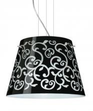  1KV-4340BD-LED-SN - Besa Amelia 15 LED Pendant 1KV Black Damask Satin Nickel 3x11W LED