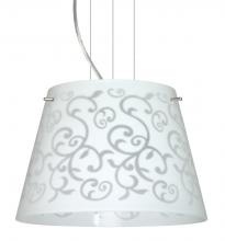  1KG-4393WD-LED-SN - Besa Amelia 12 LED Pendant 1KG White Damask Satin Nickel 1x11W LED