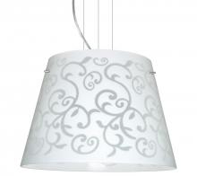  1KV-4394WD-SN - Besa Pendant Amelia 18 Satin Nickel White Damask 3x100W A19