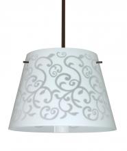  1KT-4340WD-BR - Besa Stem Pendant Amelia 15 Bronze White Damask 3x100W A19