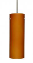  1TT-412880-SN - Besa Stem Pendant Tondo 18 Satin Nickel Amber Matte 1x150W A21