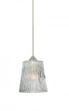  1XP-512500-SN - Besa Pendant Nico 4 Satin Nickel Clear Stone 1x35W Halogen