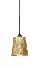  1XP-5125GF-BR - Besa Pendant Nico 4 Bronze Stone Gold Foil 1x35W Halogen