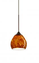  1XC-560518-BR - Besa Pendant Tay Tay Bronze Amber Cloud 1x50W Halogen