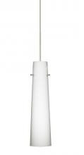  1XT-567407-LED-SN - Besa Camino Pendant Satin Nickel Opal Matte 1x50W Halogen